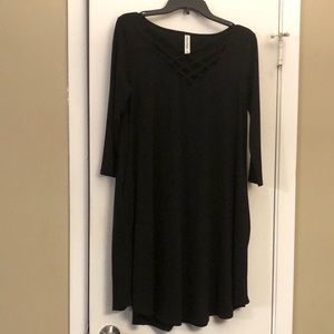 3 for $20 Zenana premium Black dress w/ crisscross neckline
